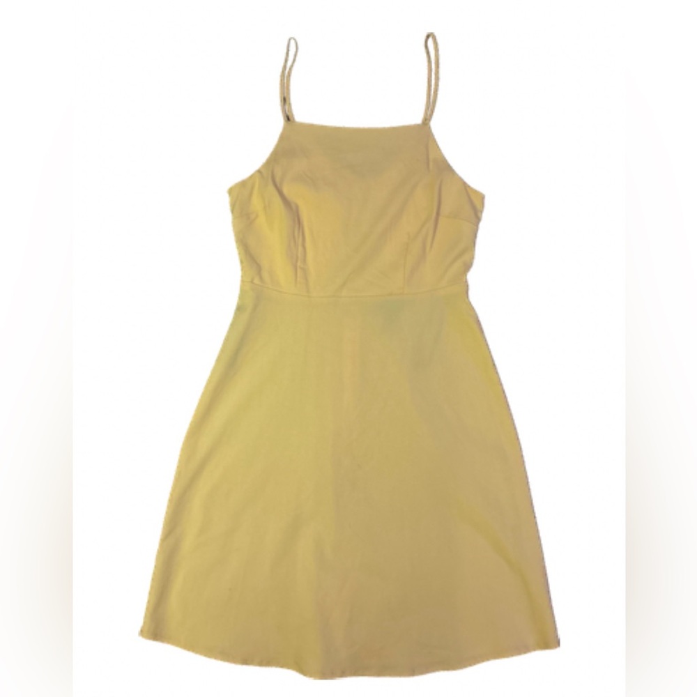 Yellow summer mini dress